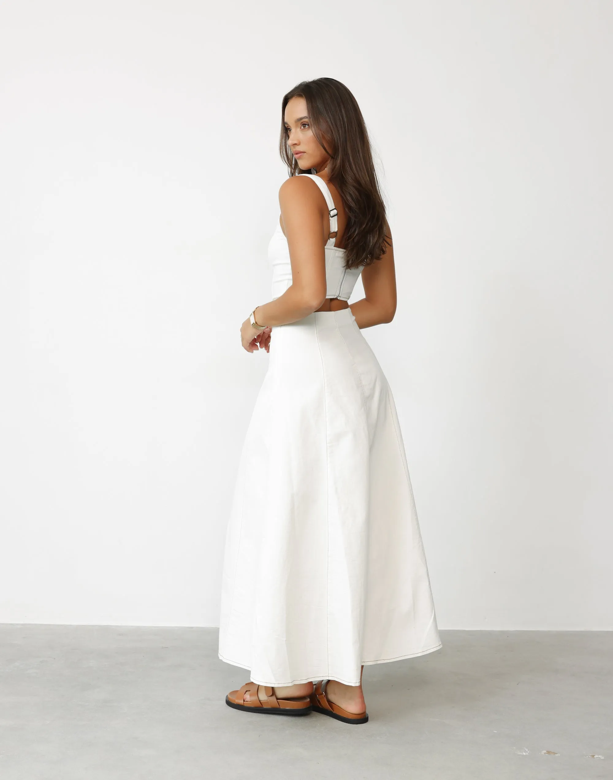 Haylee Maxi Skirt (White)