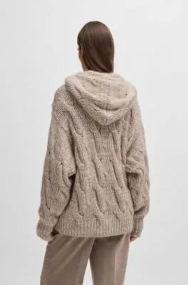 Hooded jacket in an Italian virgin-wool blend