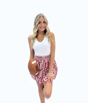 Hope Crimson and White Skirt