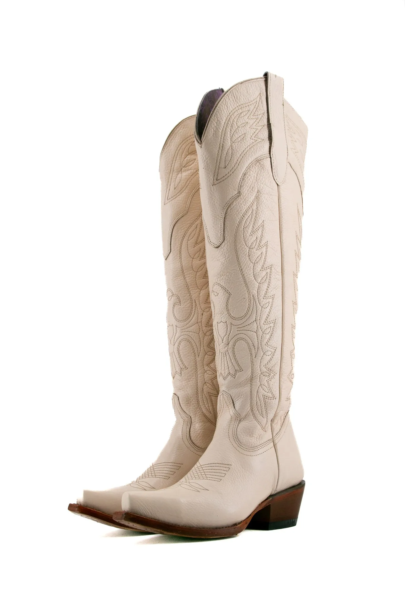 Juany Knee High Neutral Snip Toe Cowgirl Boot FINAL SALE