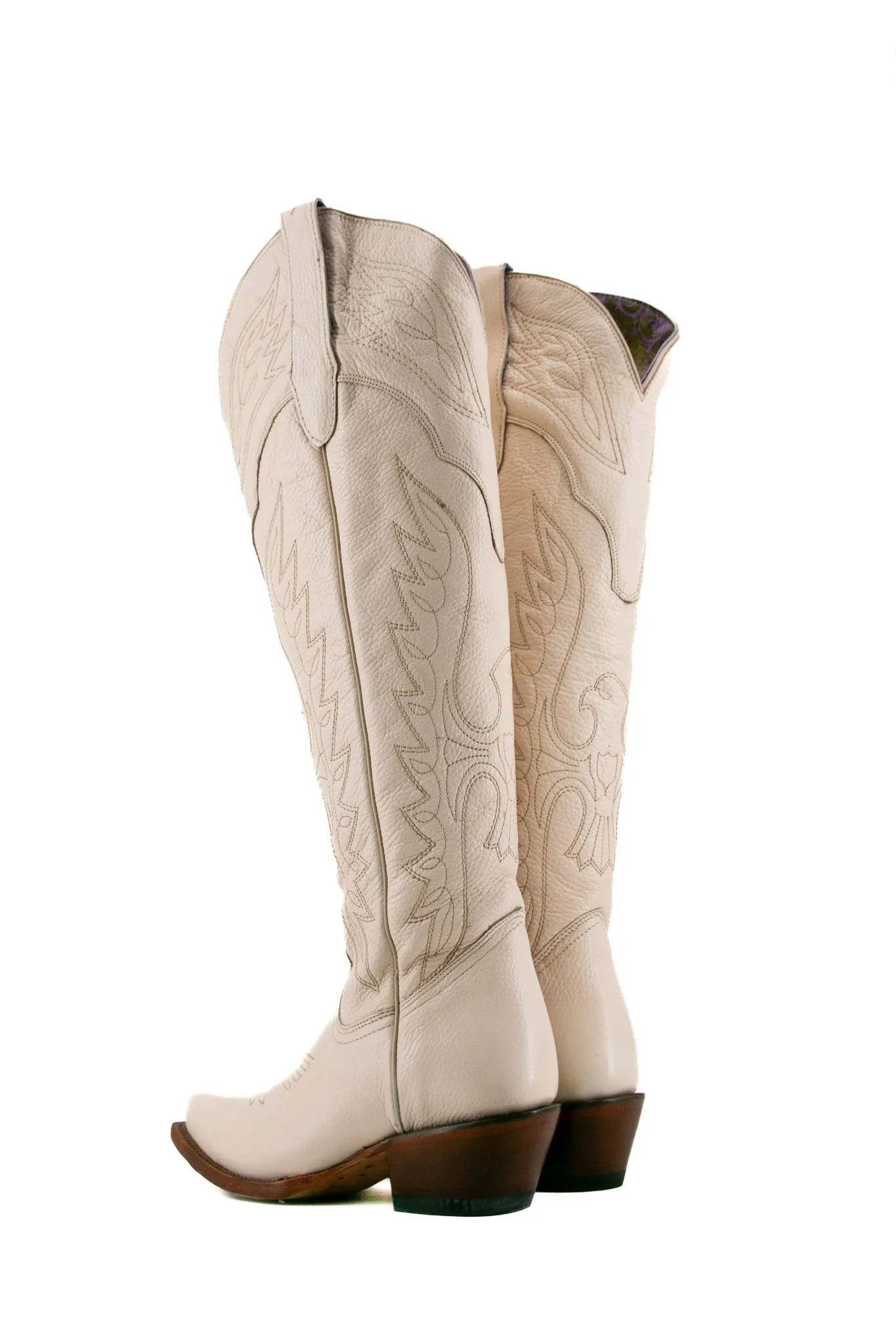 Juany Knee High Neutral Snip Toe Cowgirl Boot FINAL SALE