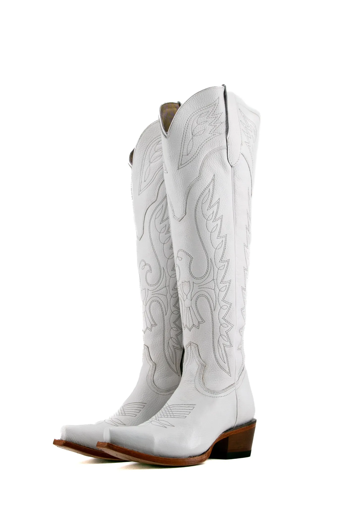 Juany Knee High Neutral Snip Toe Cowgirl Boot FINAL SALE