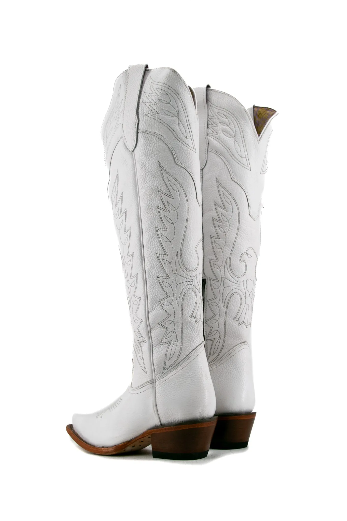 Juany Knee High Neutral Snip Toe Cowgirl Boot FINAL SALE