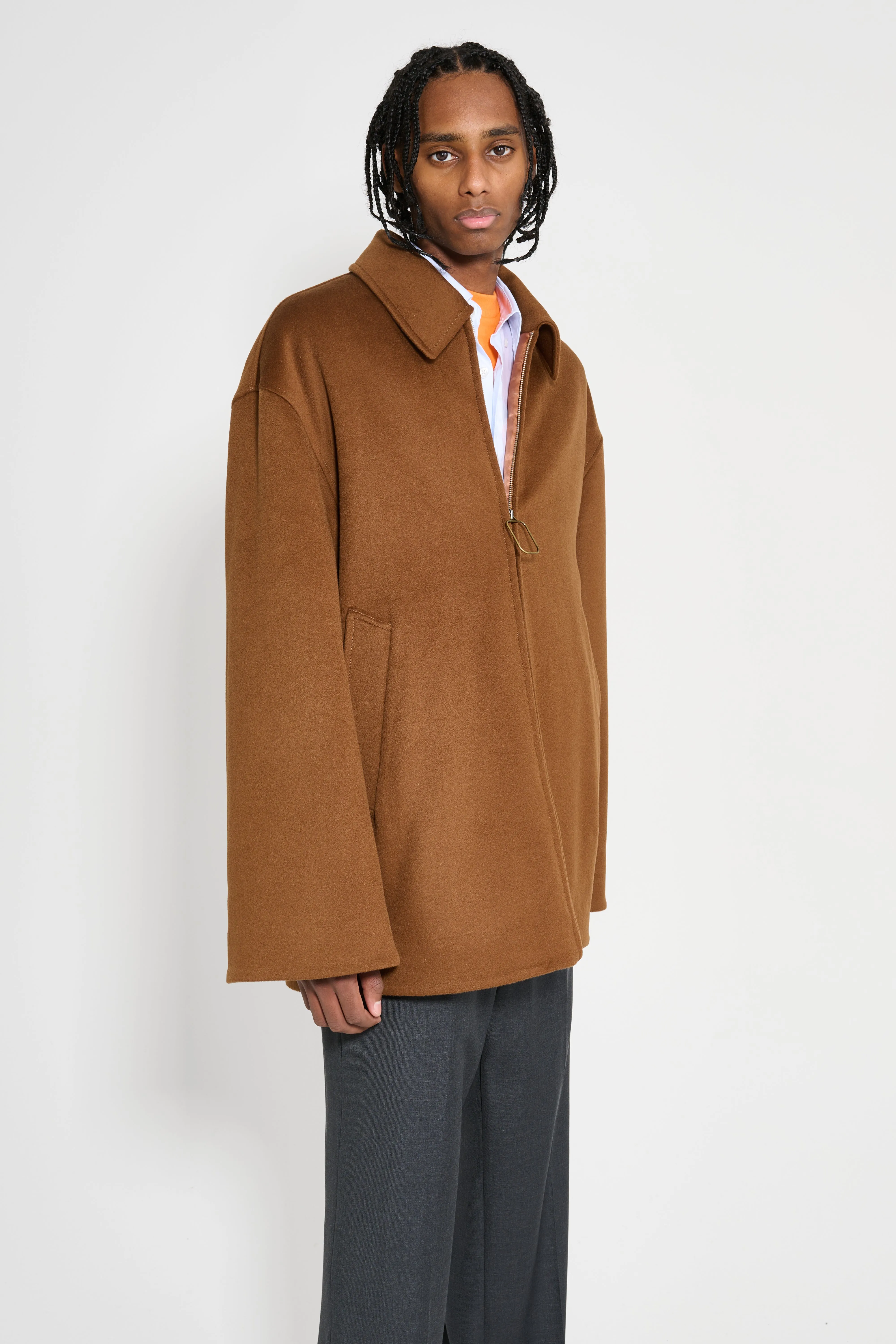 JW Anderson Wire Puller Short Coat Tobacco