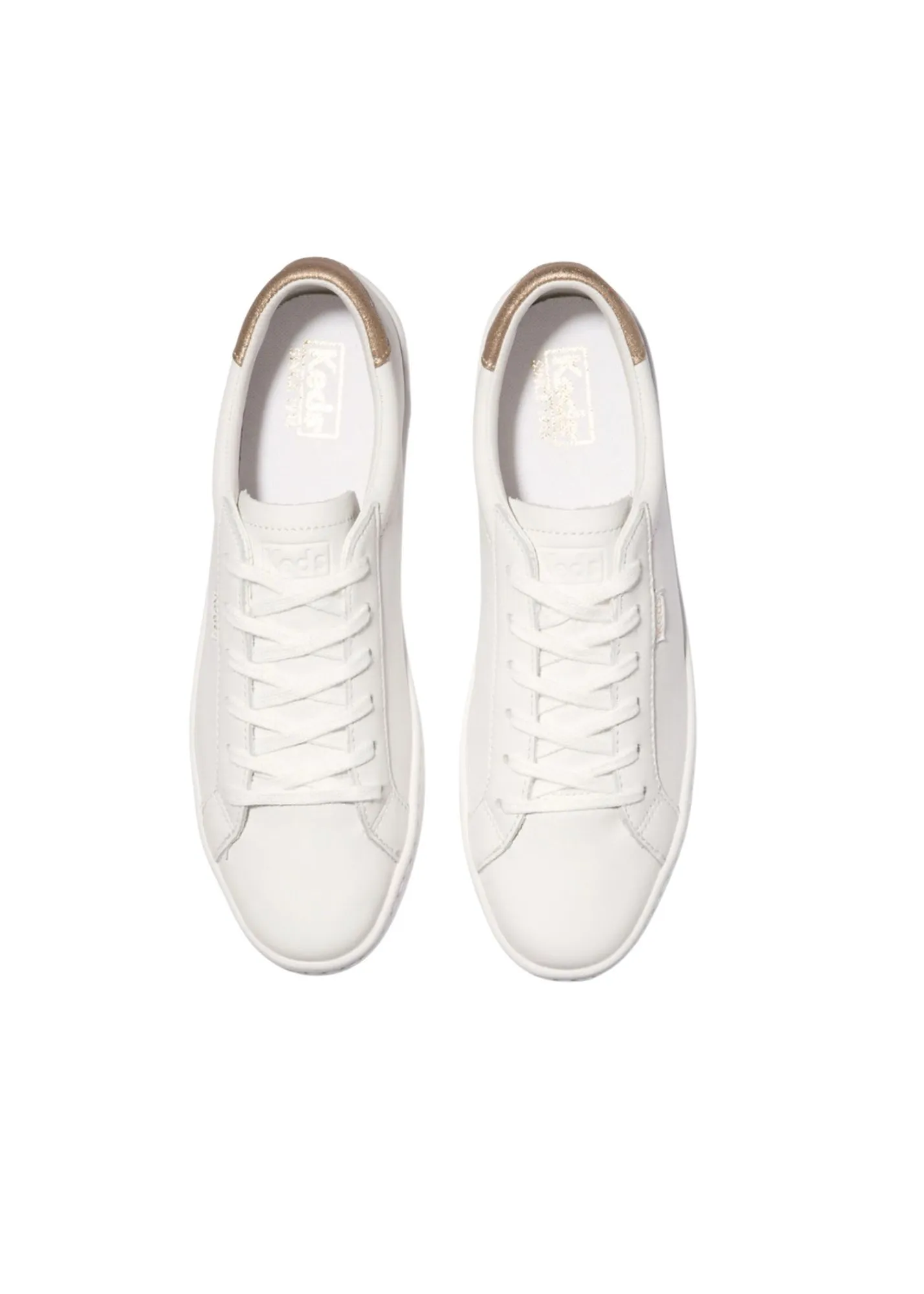 Keds White + Rose Gold Leather Sneaker - FINAL SALE