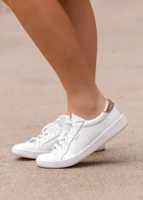 Keds White + Rose Gold Leather Sneaker - FINAL SALE