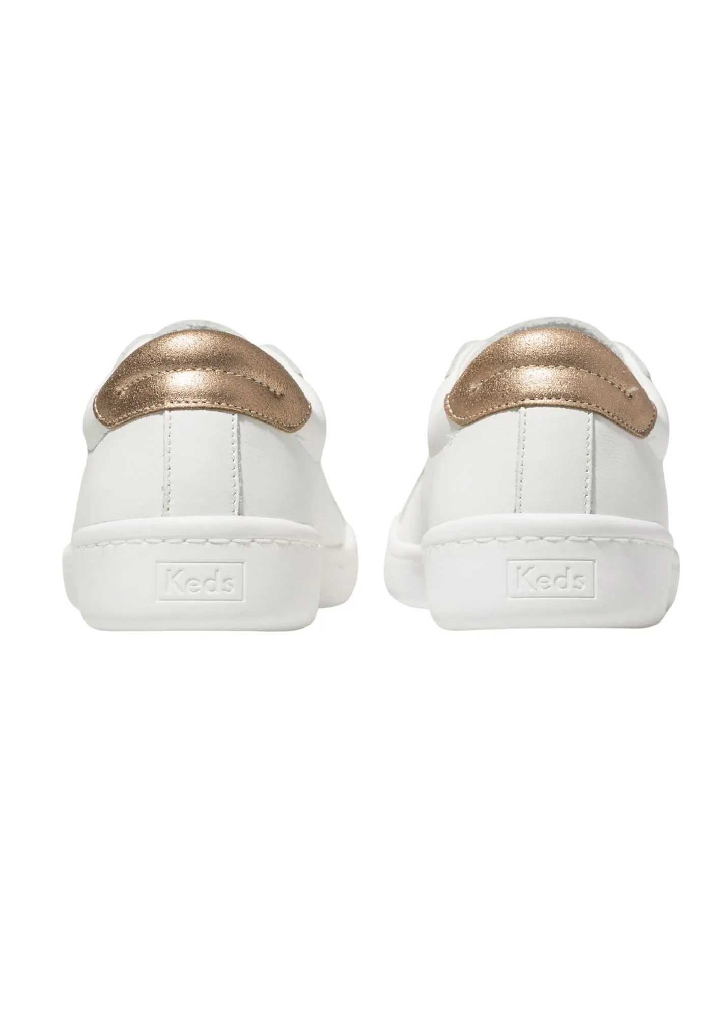 Keds White + Rose Gold Leather Sneaker - FINAL SALE