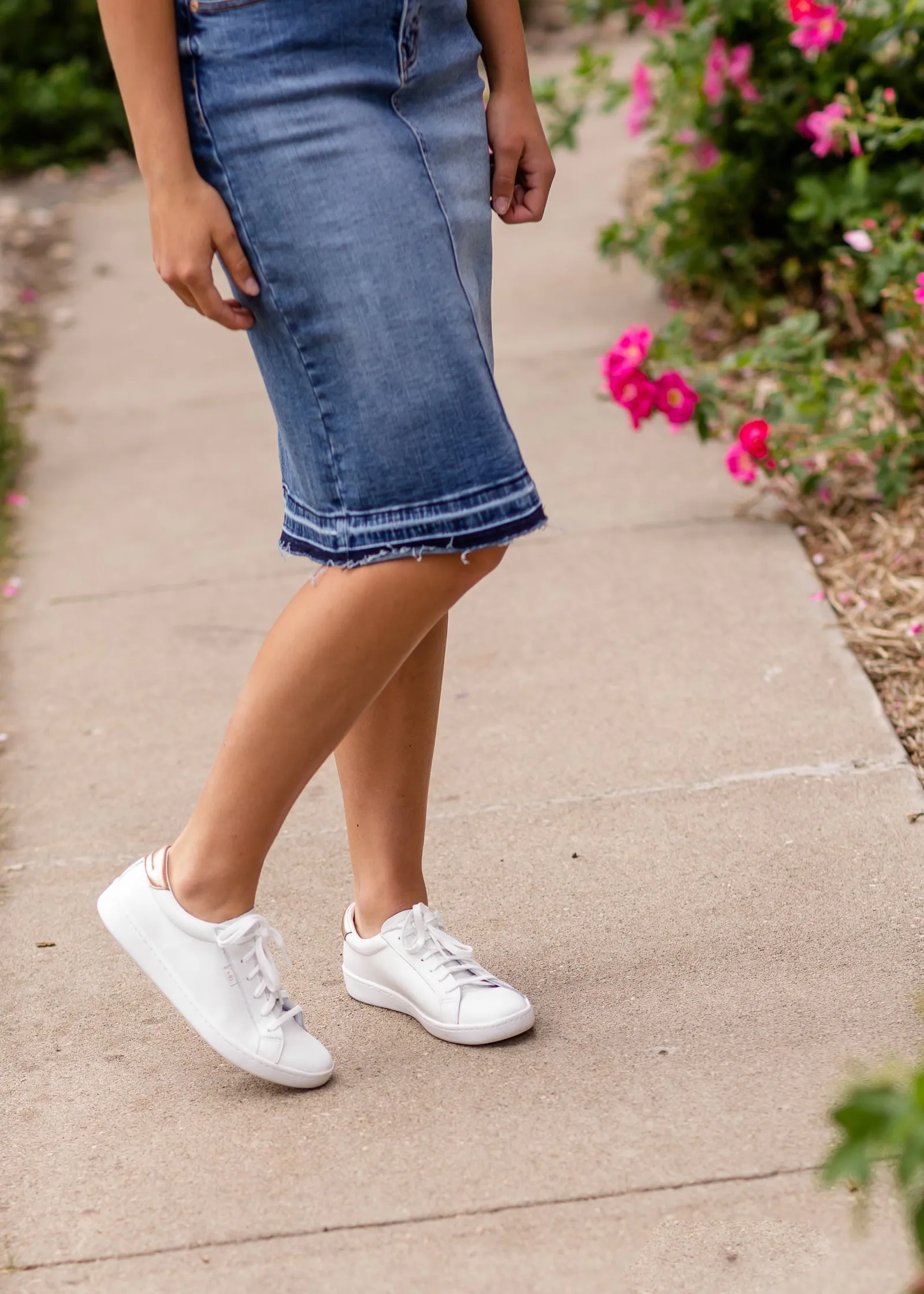 Keds White + Rose Gold Leather Sneaker - FINAL SALE