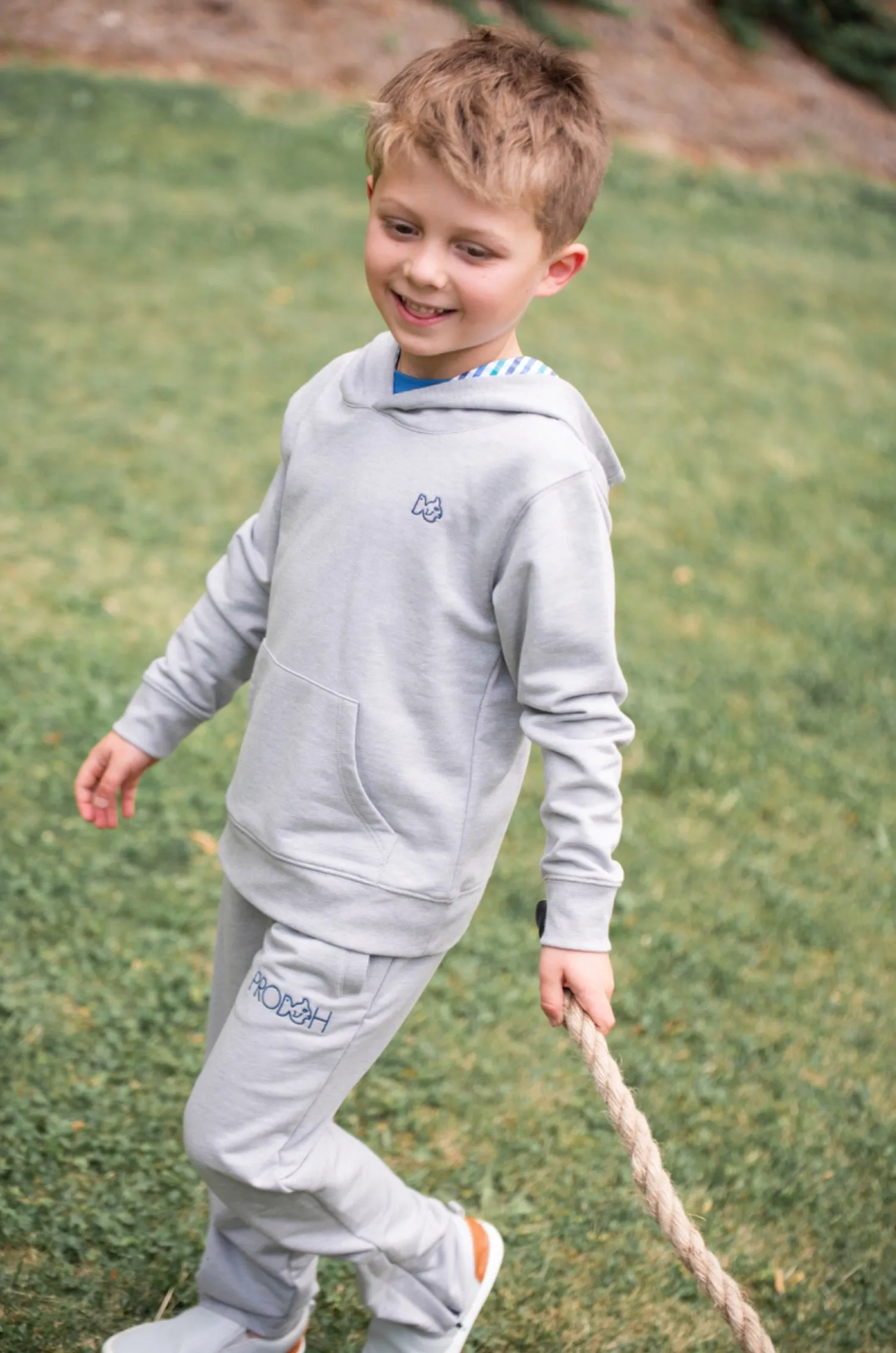 Kids Sunday Funday Jogger Pant in Heather Gray