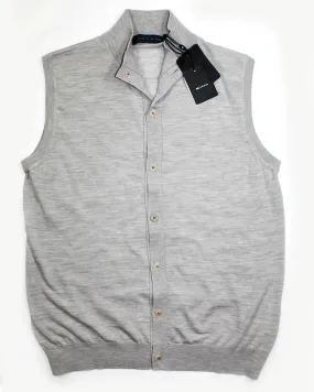 Kiton Sleeveless Wool Cardigan Gray - Button Front EU 52 / L SALE