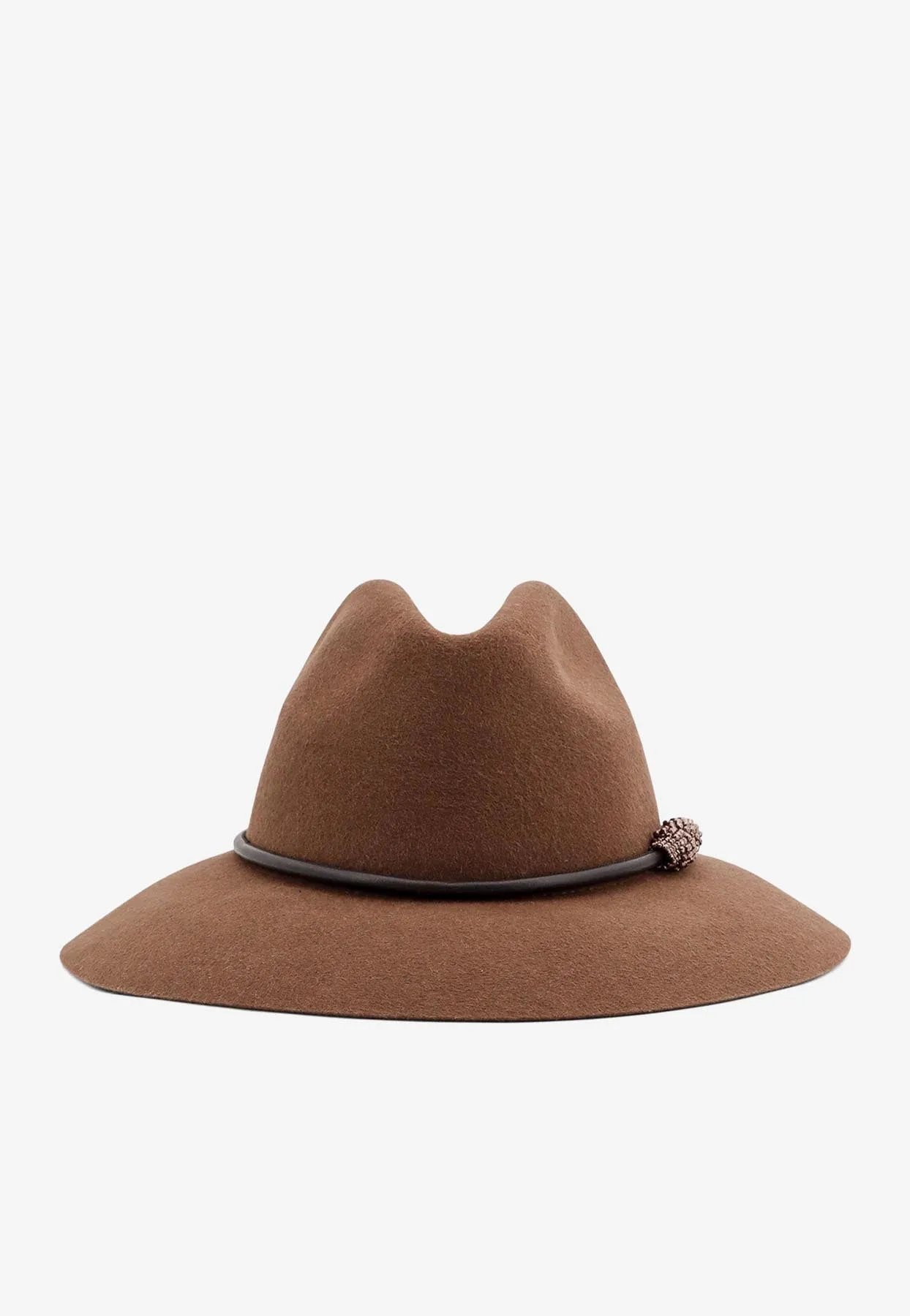 Leather Band Felted Fedora Hat