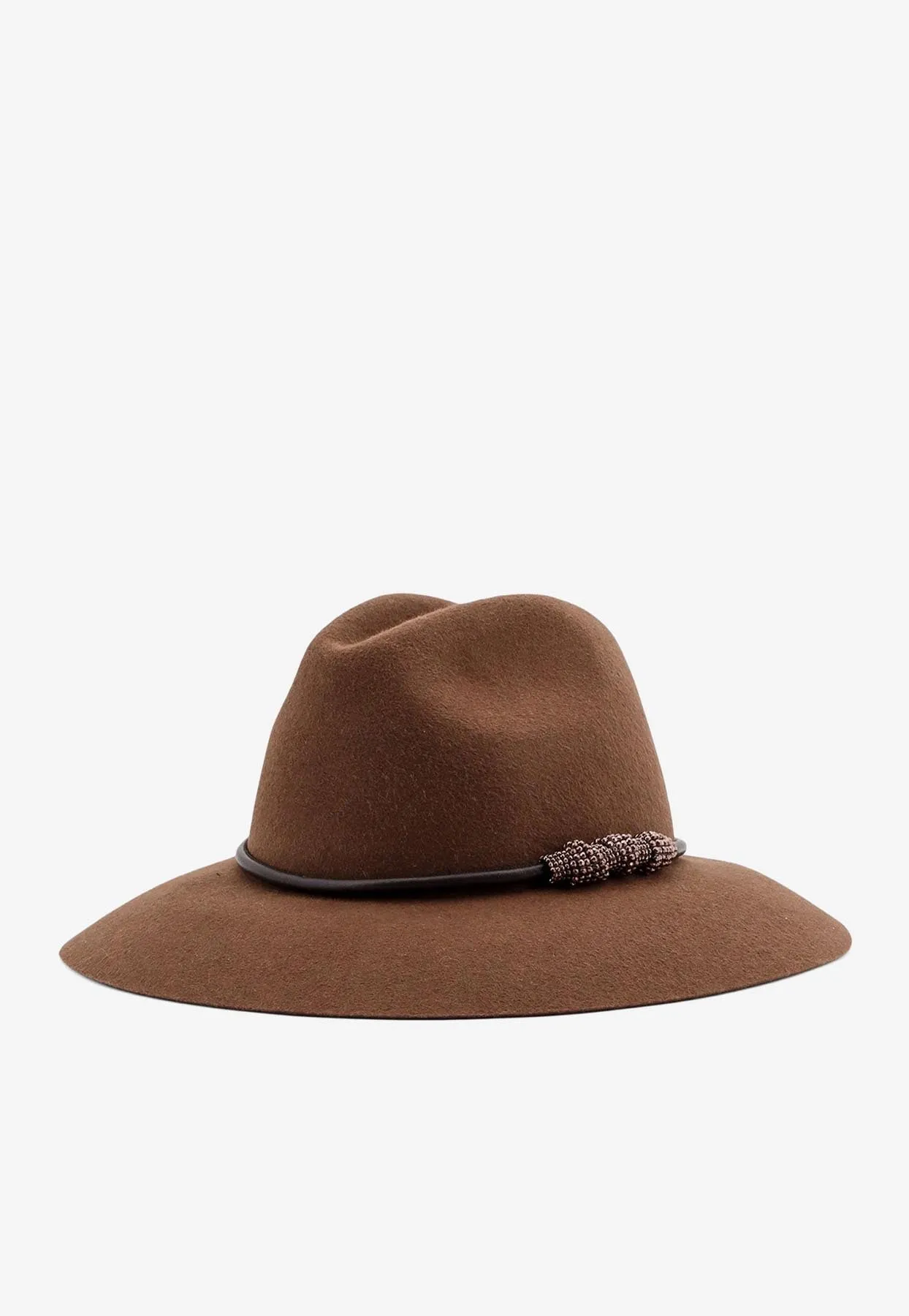 Leather Band Felted Fedora Hat