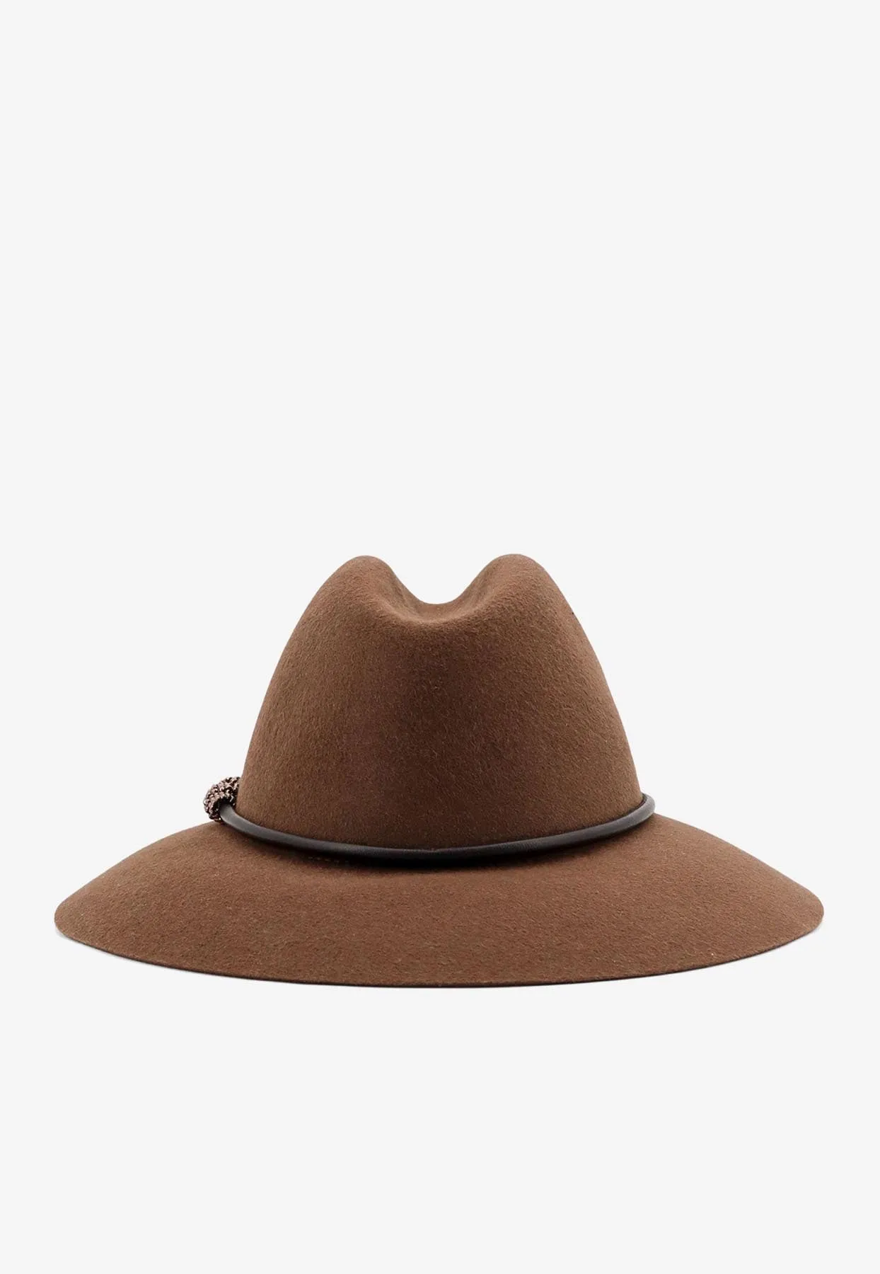 Leather Band Felted Fedora Hat