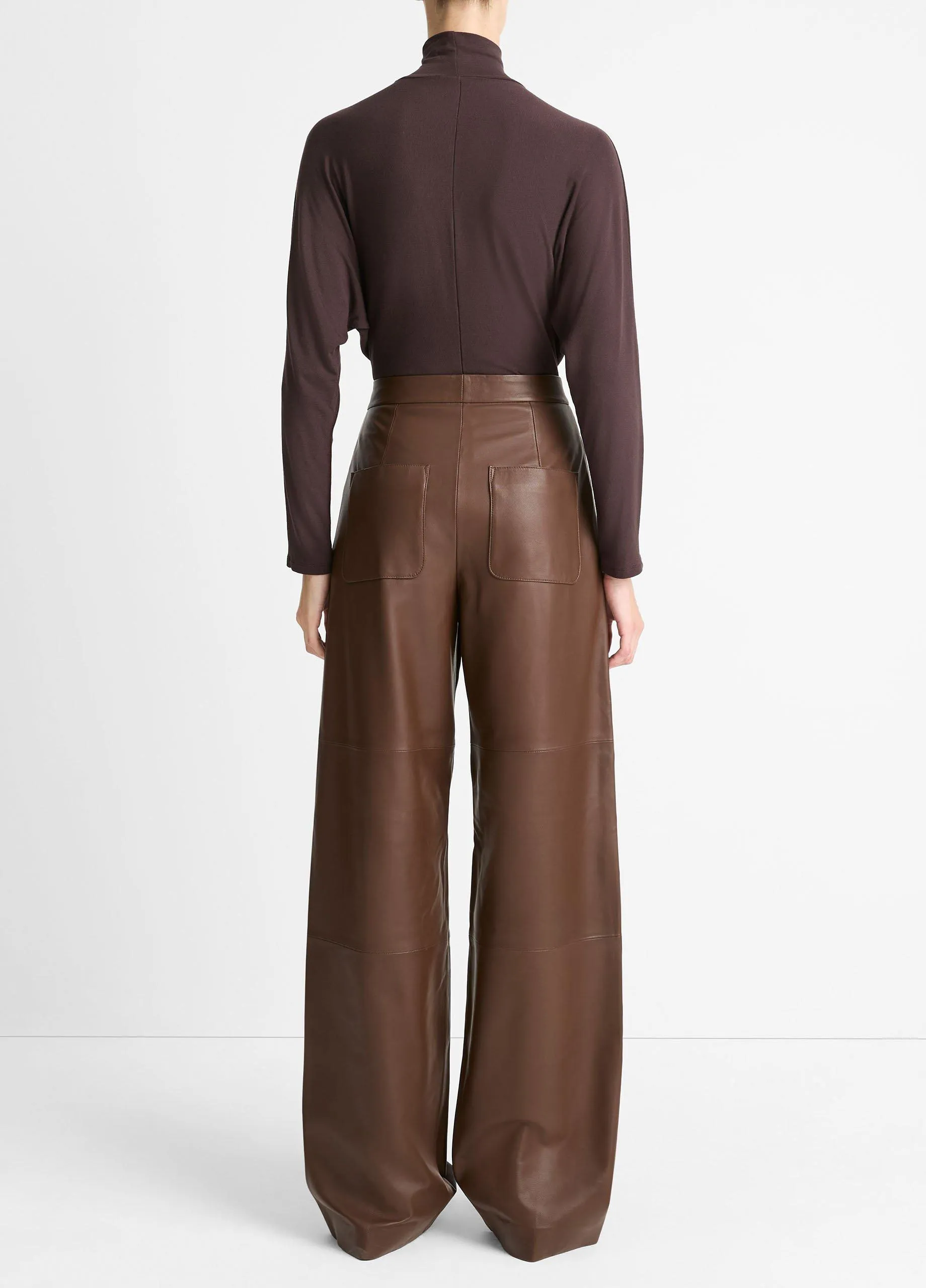 Leather Wide-Leg Utility Pant