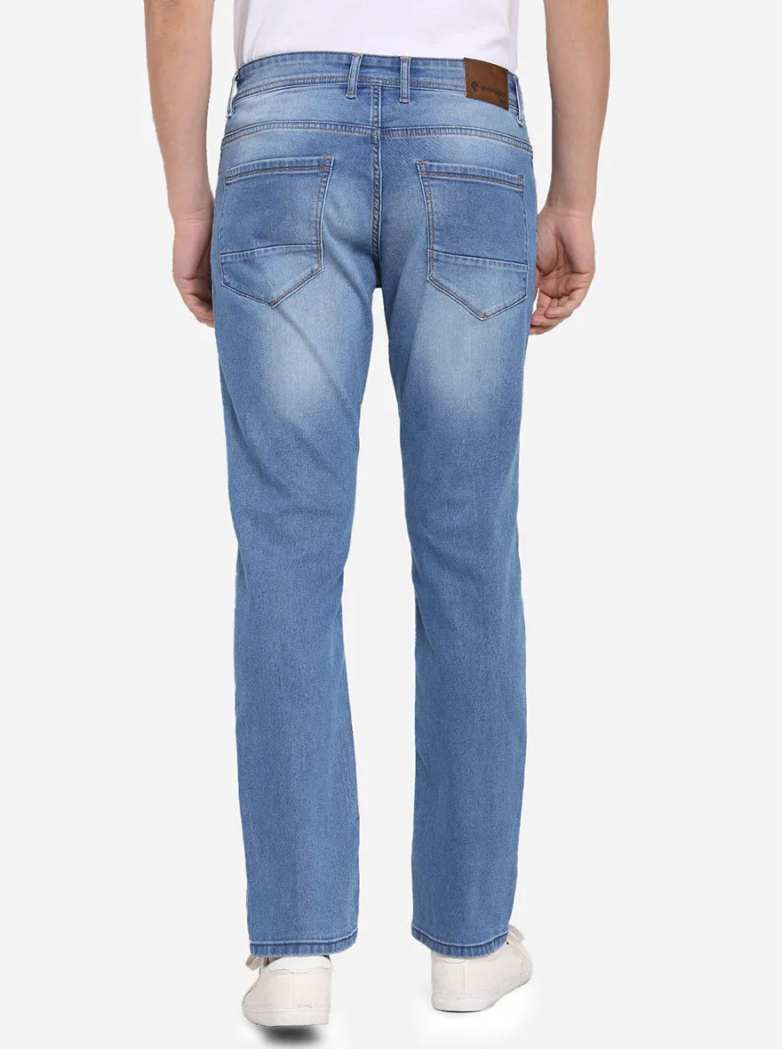 Light Blue Solid Narrow Fit Jeans | Greenfibre