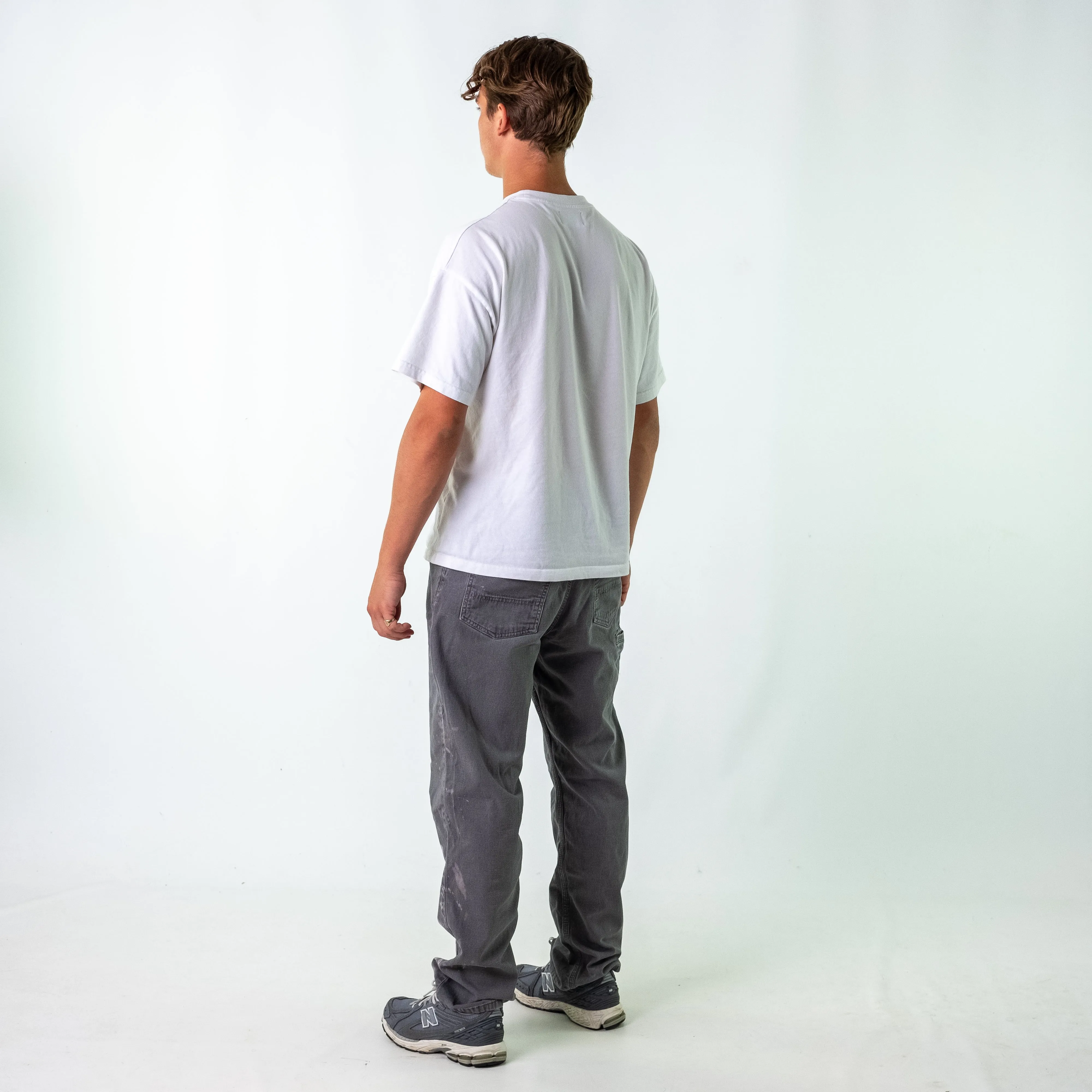 Light Grey y2ks Dickies Denim Carpenter Jeans Baggy Pants (36x32)