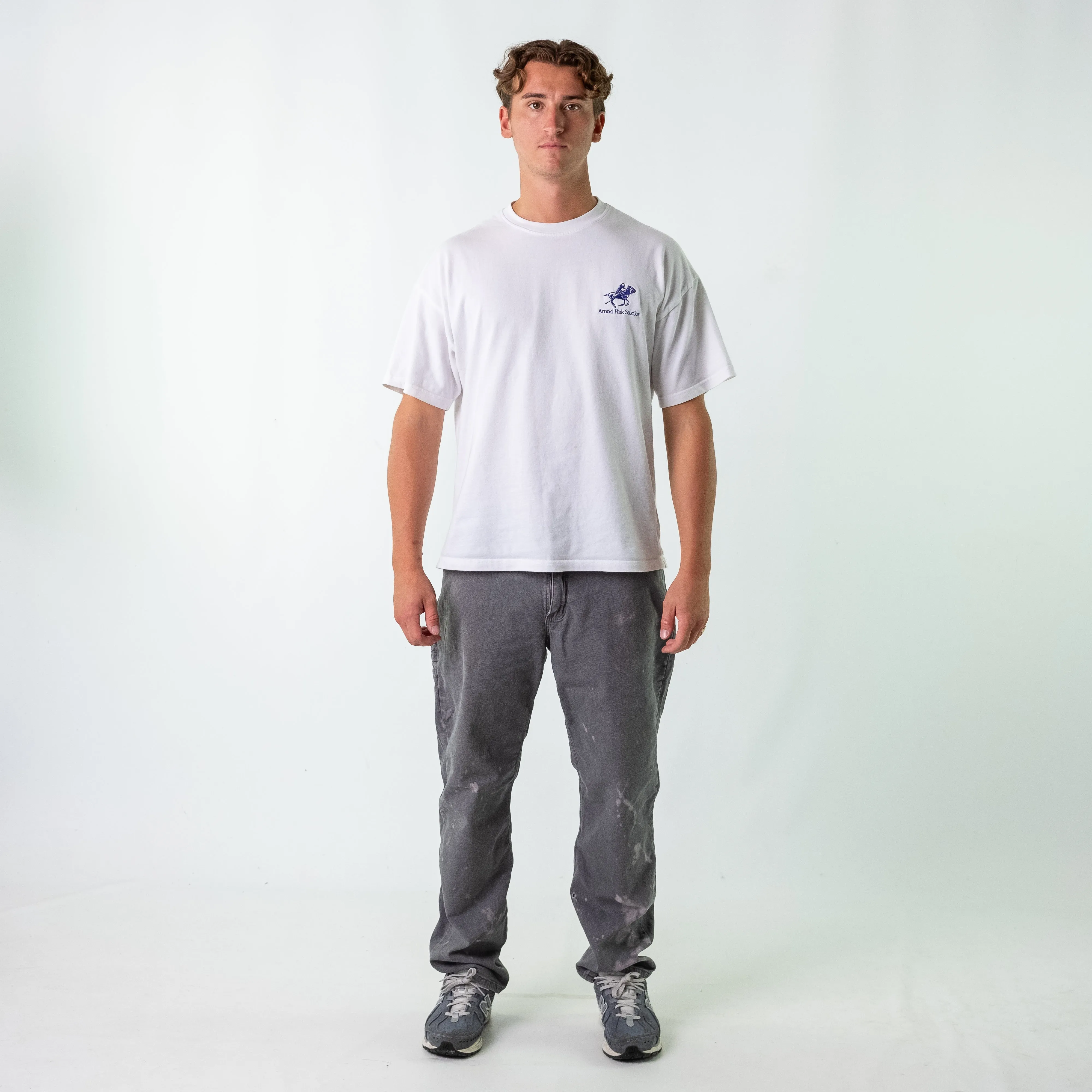 Light Grey y2ks Dickies Denim Carpenter Jeans Baggy Pants (36x32)