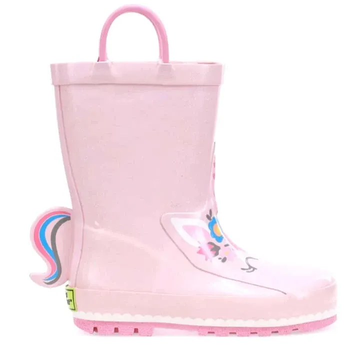 Little Girl Western Chief Unity Unicorn Rain Boot in Soft Rose