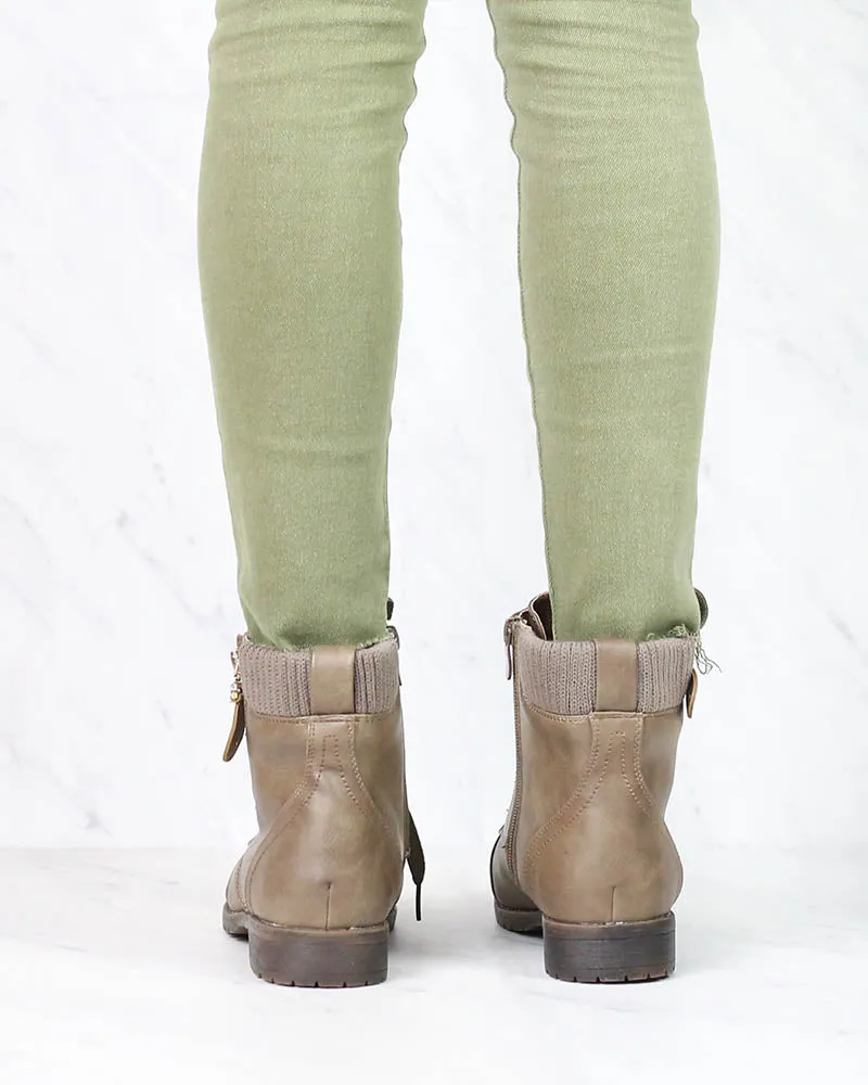 Low Cut Cutie Sweater Boots in New Khaki