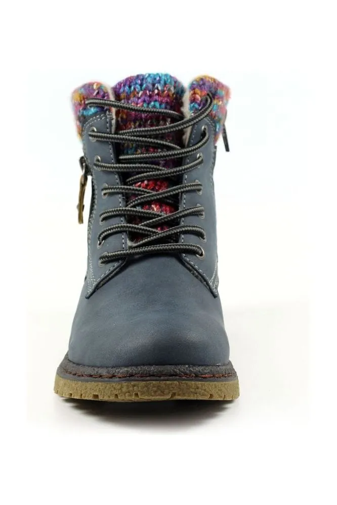 Lunar Jalapeno Blue Waterproof Ankle Boot GLB099