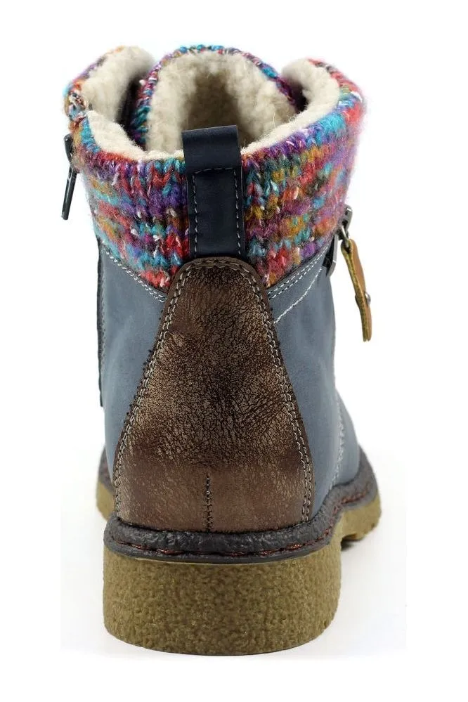 Lunar Jalapeno Blue Waterproof Ankle Boot GLB099