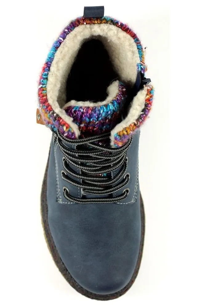 Lunar Jalapeno Blue Waterproof Ankle Boot GLB099