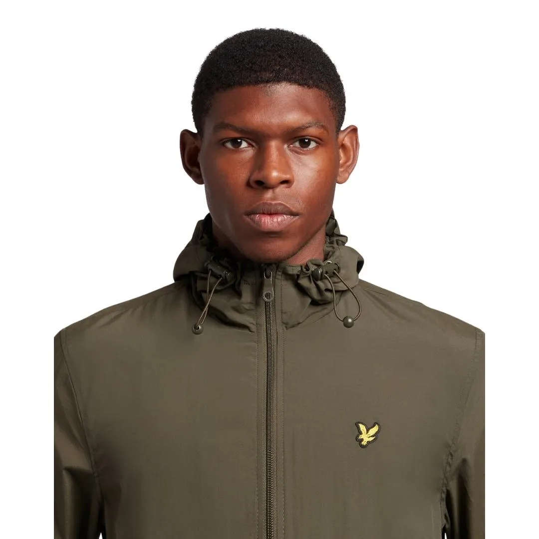 Lyle & Scott Branded Olive Hooded Short Lightweight Jacket