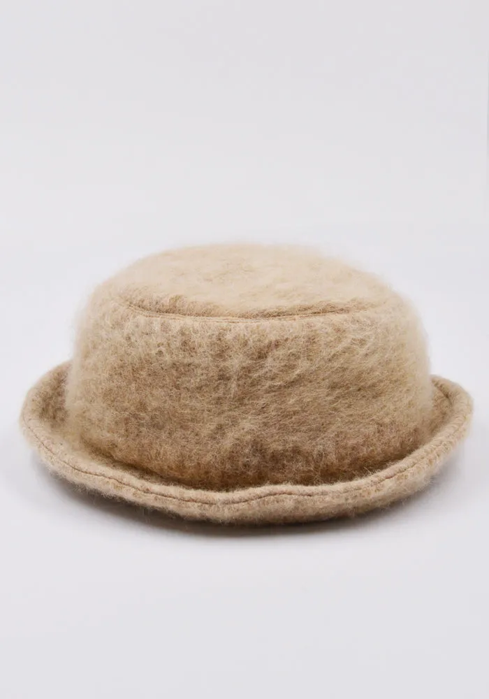 MARNI CLZC0090Q0 BRUSHED WOOL BLEND BUCKET HAT BEIGE