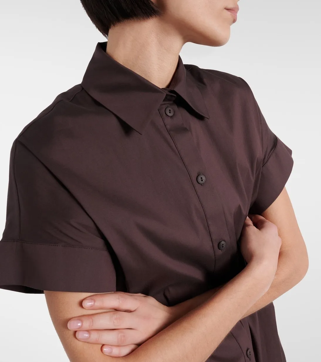 Max Mara LEISURE  |Casual Style Plain Cotton Short Sleeves Office Style