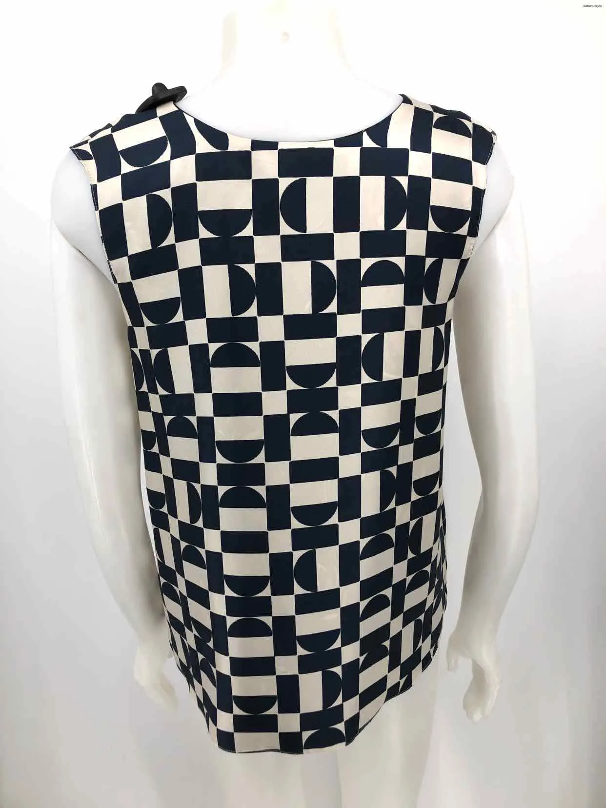 MAX MARA Navy Multi-Color Print Tank Size SMALL (S) Top