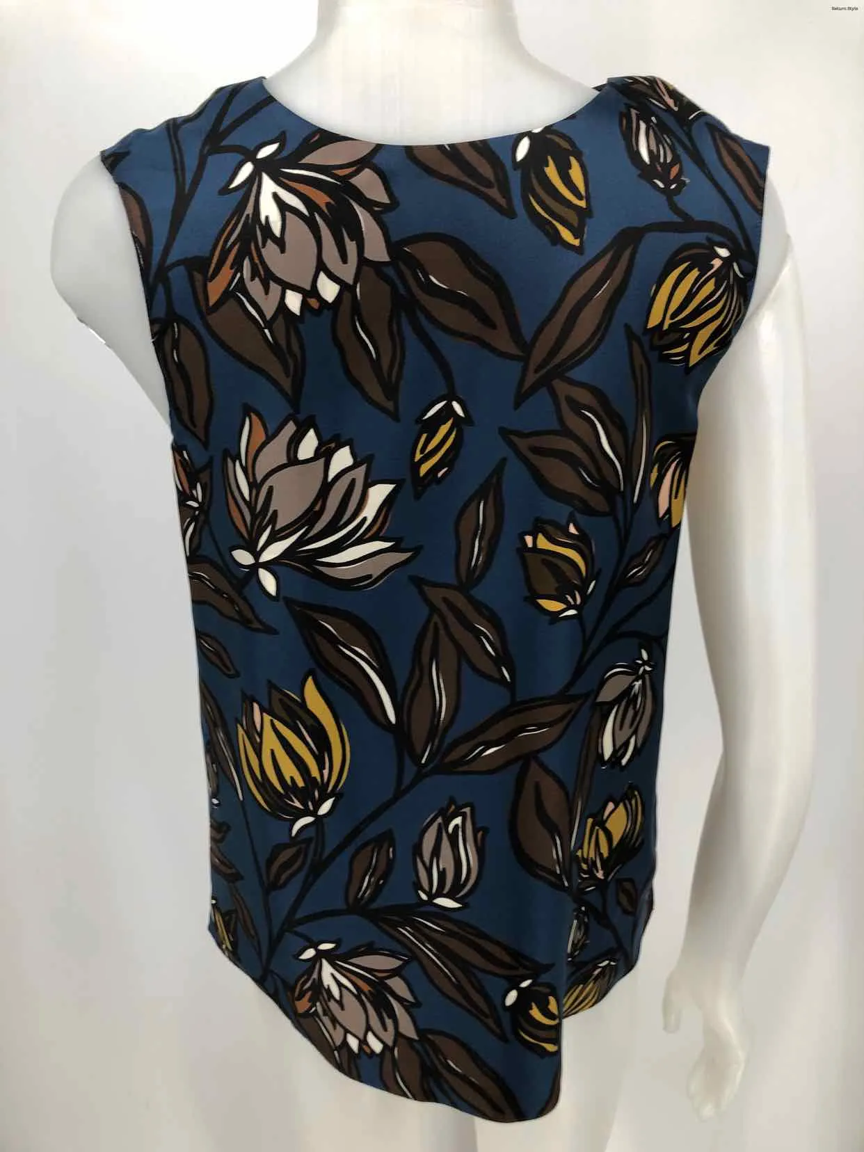 MAX MARA Navy Multi-Color Print Tank Size SMALL (S) Top