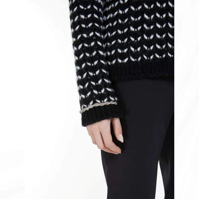 Max Mara Studio  |Casual Style Wool Nylon Bi-color Long Sleeves Office Style