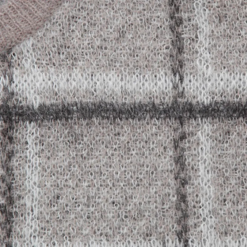 Max Mara Studio  |Crew Neck Tartan Casual Style Wool Blended Fabrics