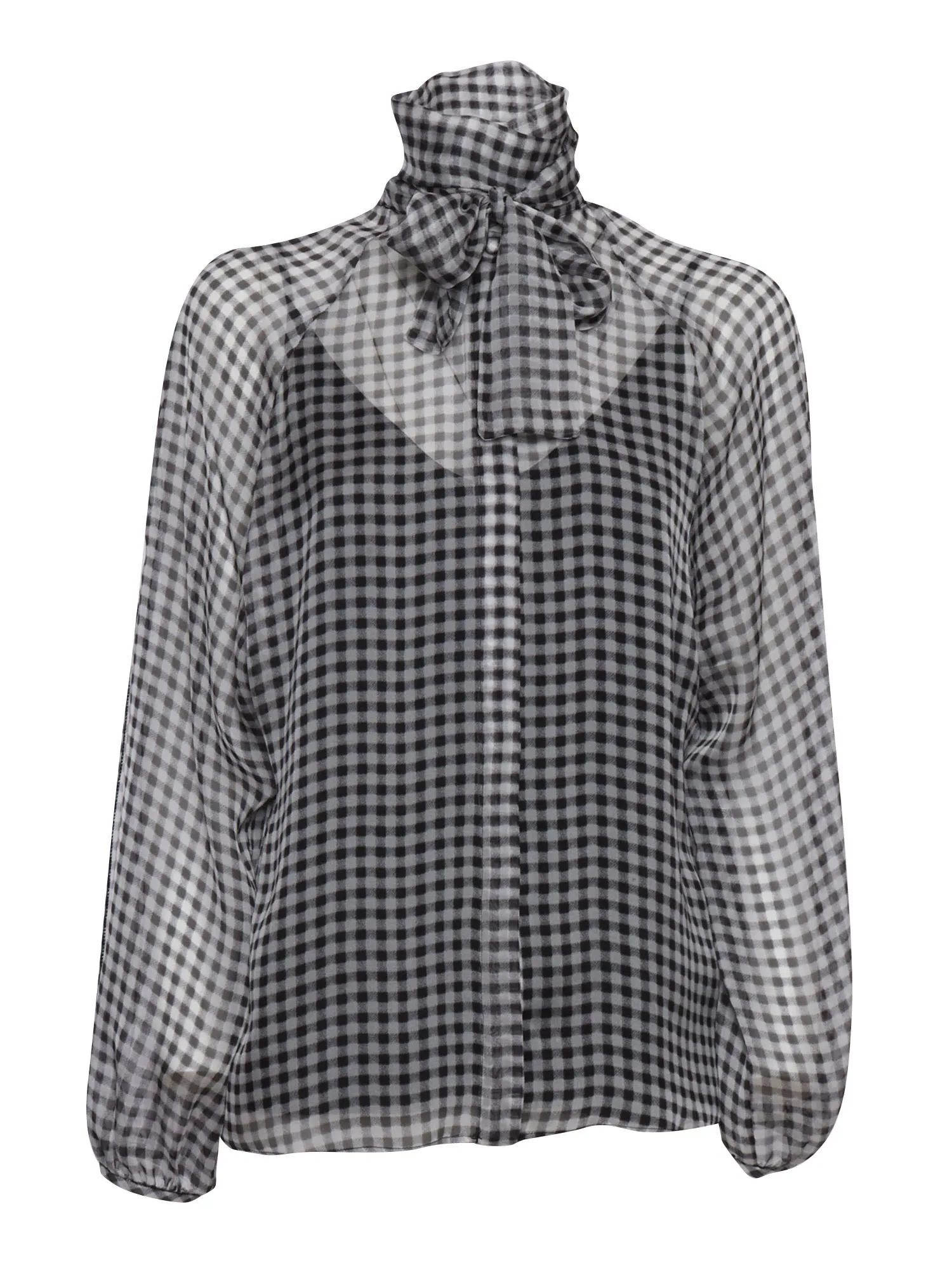 Max Mara Studio  |Gingham Casual Style Silk Long Sleeves Office Style