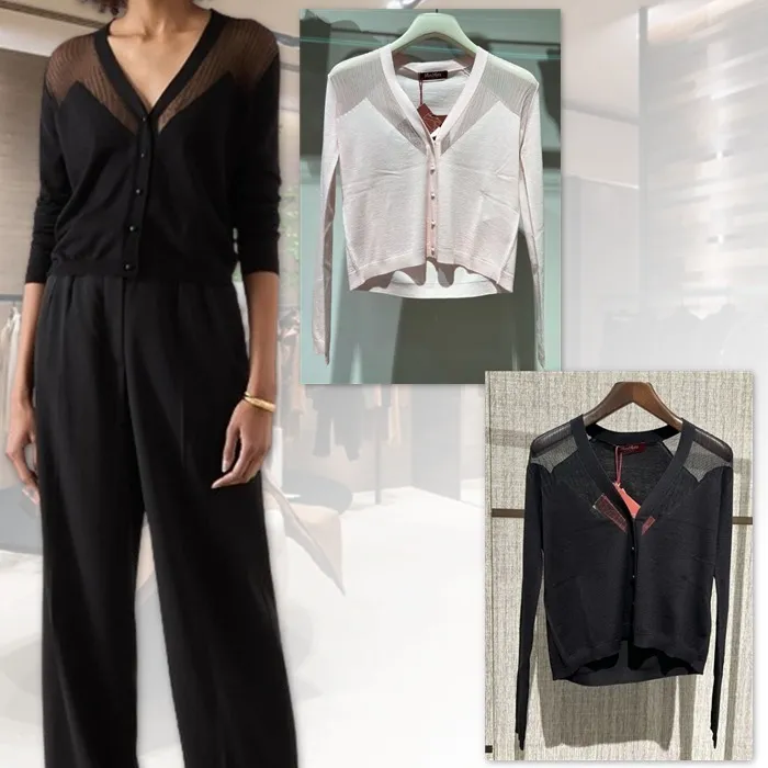 Max Mara Studio  |Long Sleeves Plain Office Style Elegant Style Cardigans