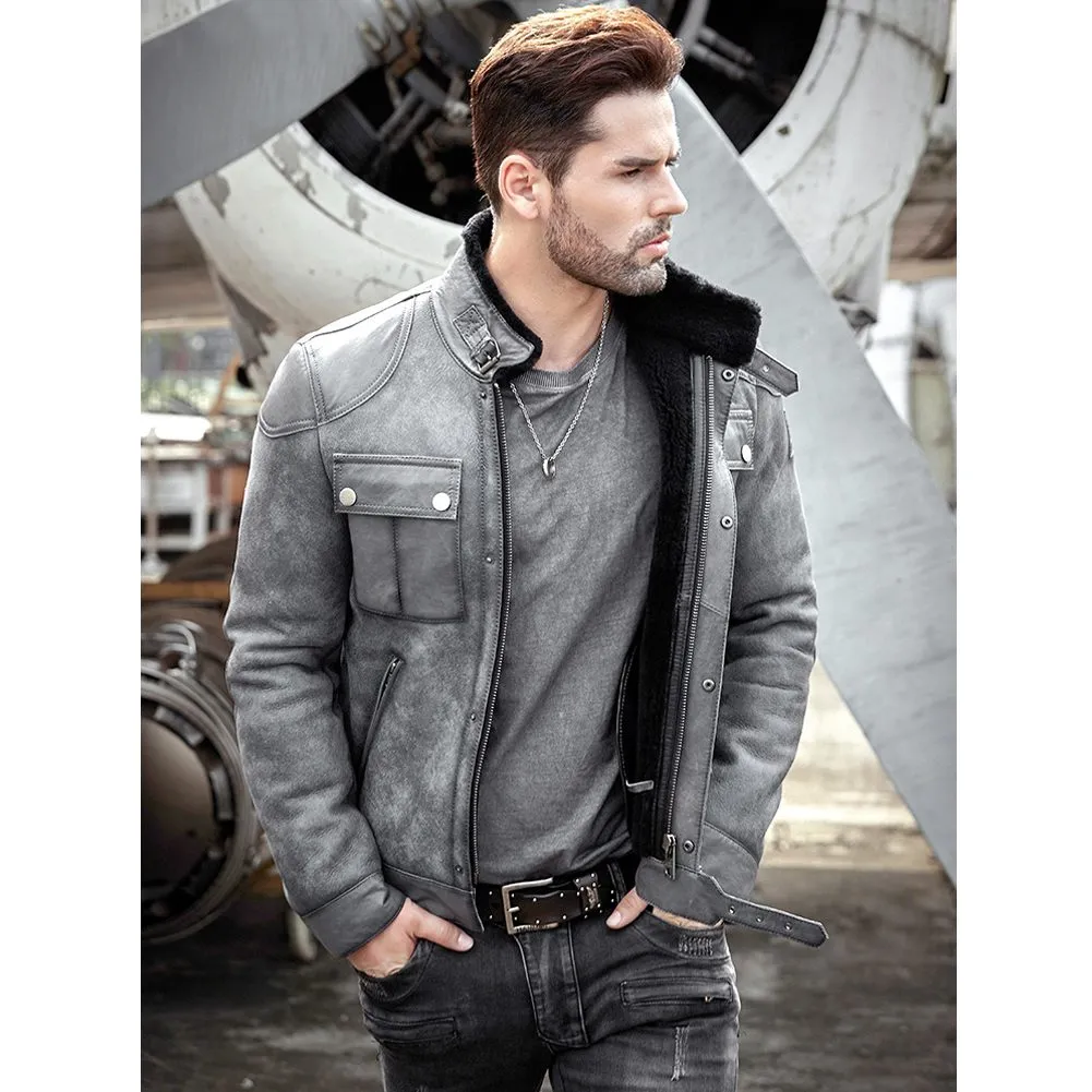 Mens Grey Air Force b3 Bomber Jacket