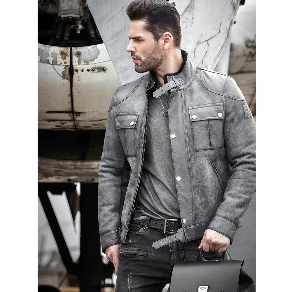 Mens Grey Air Force b3 Bomber Jacket