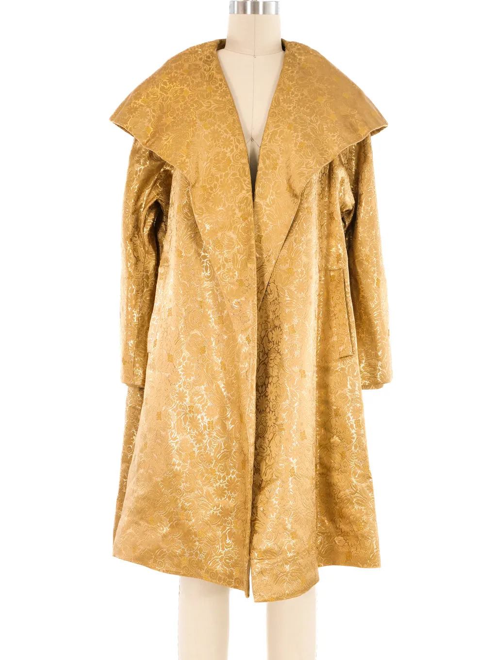 Metallic Gold Brocade Opera Coat