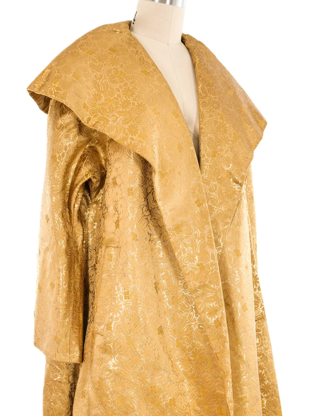 Metallic Gold Brocade Opera Coat