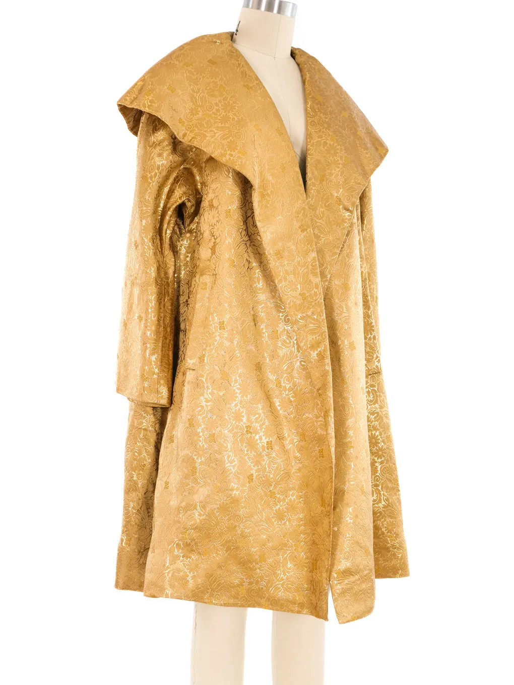 Metallic Gold Brocade Opera Coat