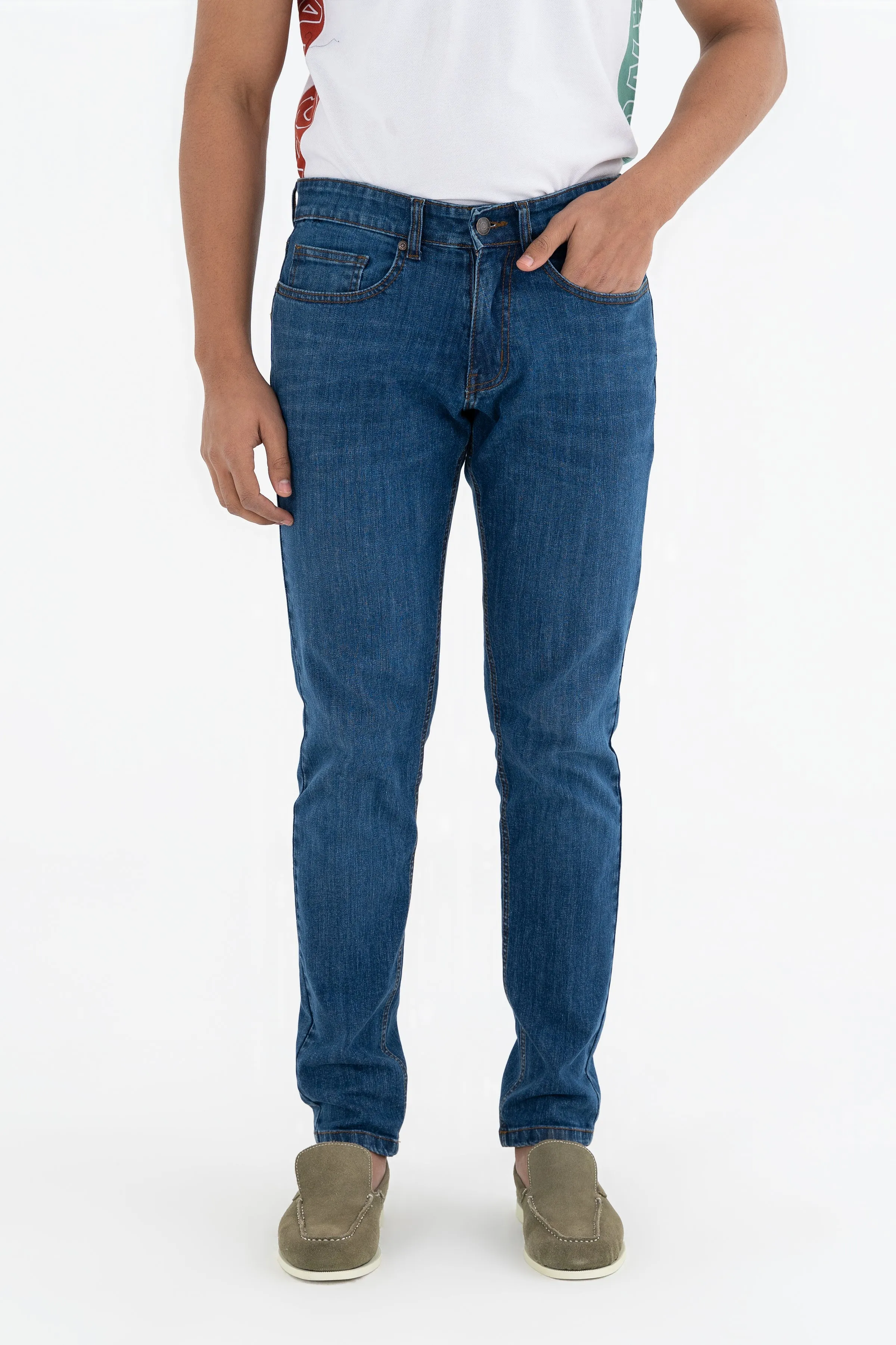 Mid-Blue Slim Fit Jeans