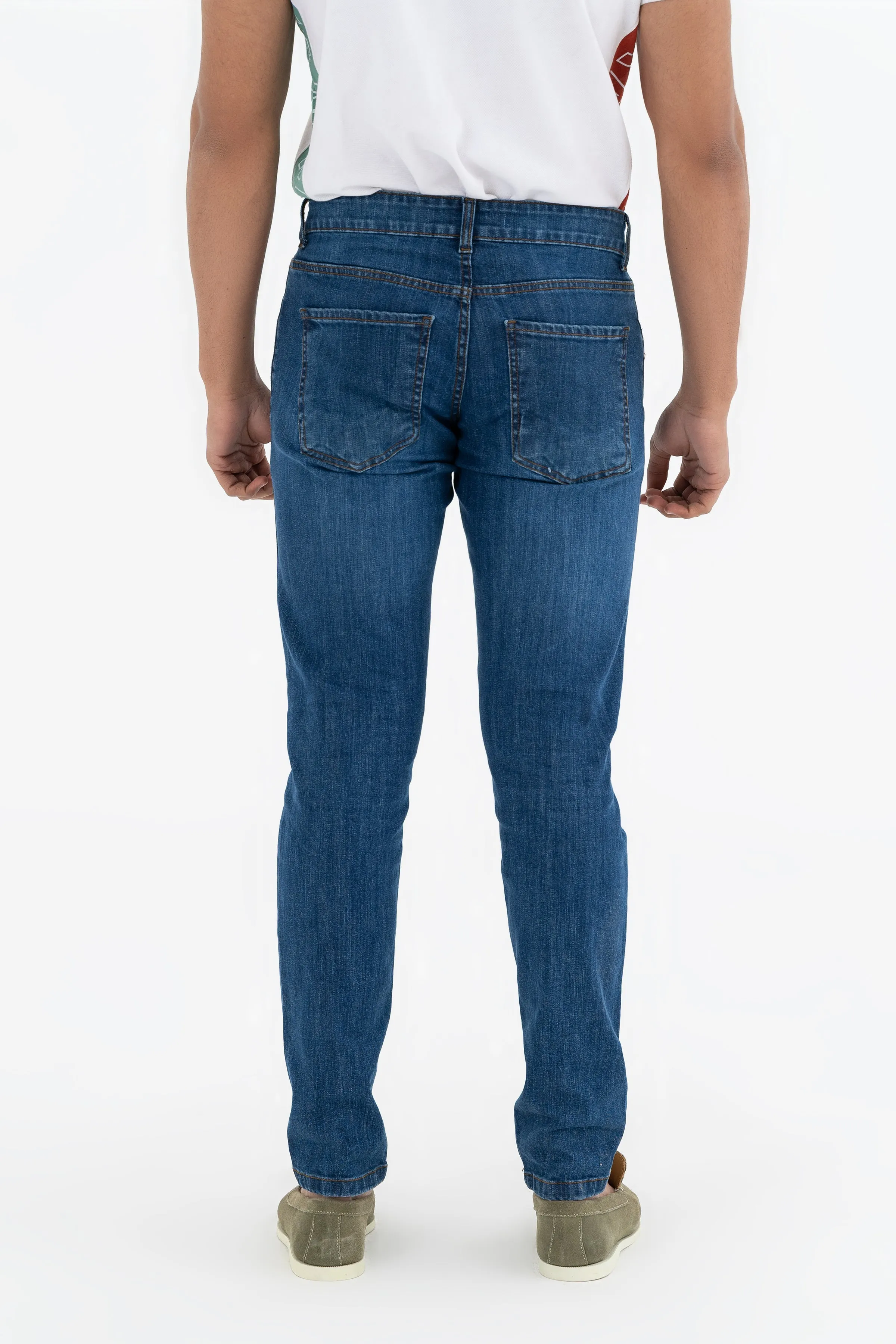 Mid-Blue Slim Fit Jeans