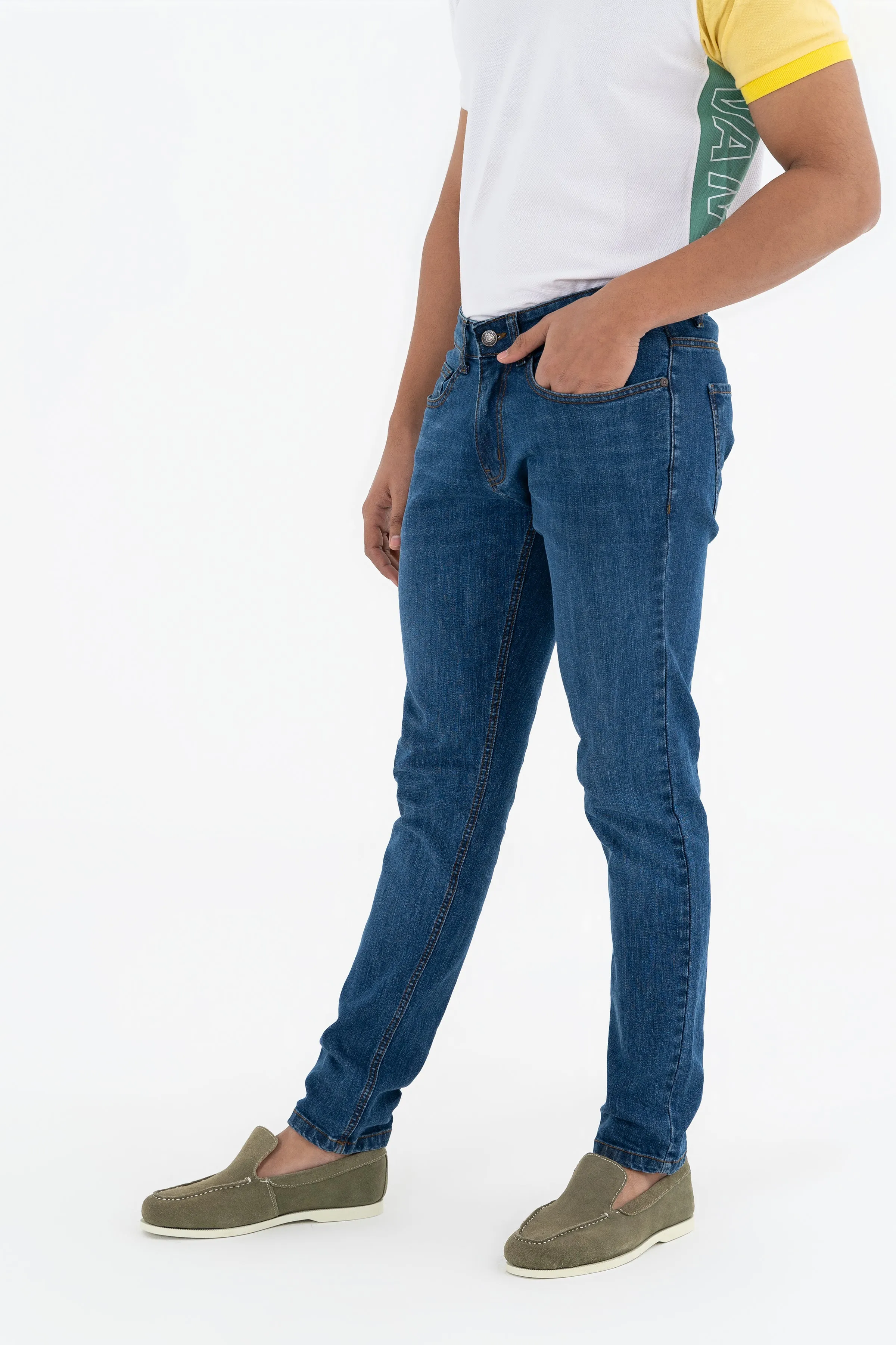 Mid-Blue Slim Fit Jeans