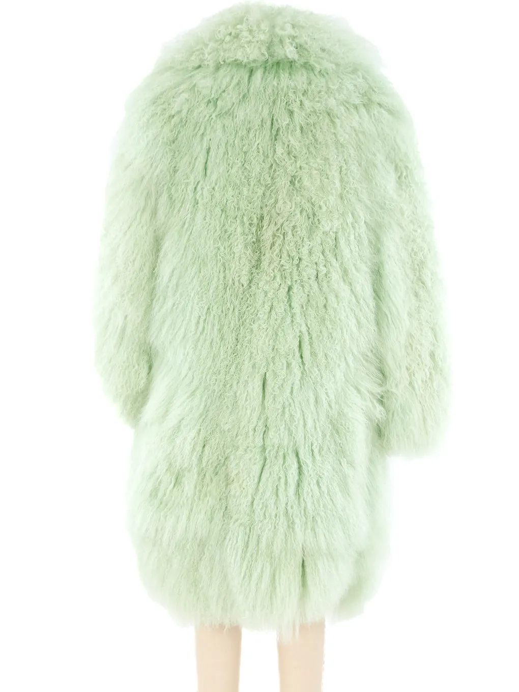 Mint Green Mongolian Fur Coat