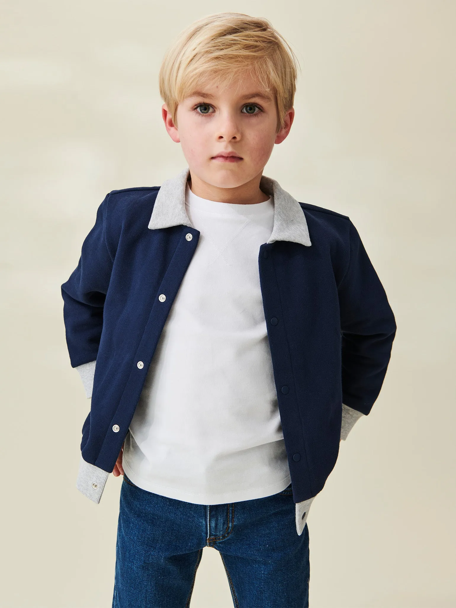 Navy Pineda Kids Cotton Jacket