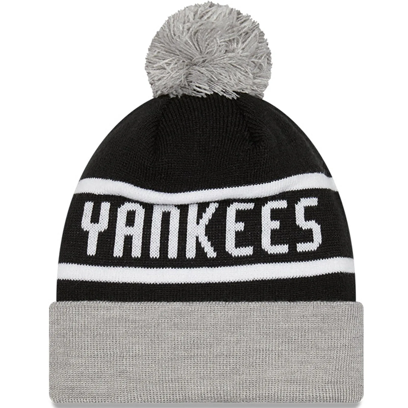 New Era Mens New York Yankees MLB Cuffed Sideline Bobble Hat - Black