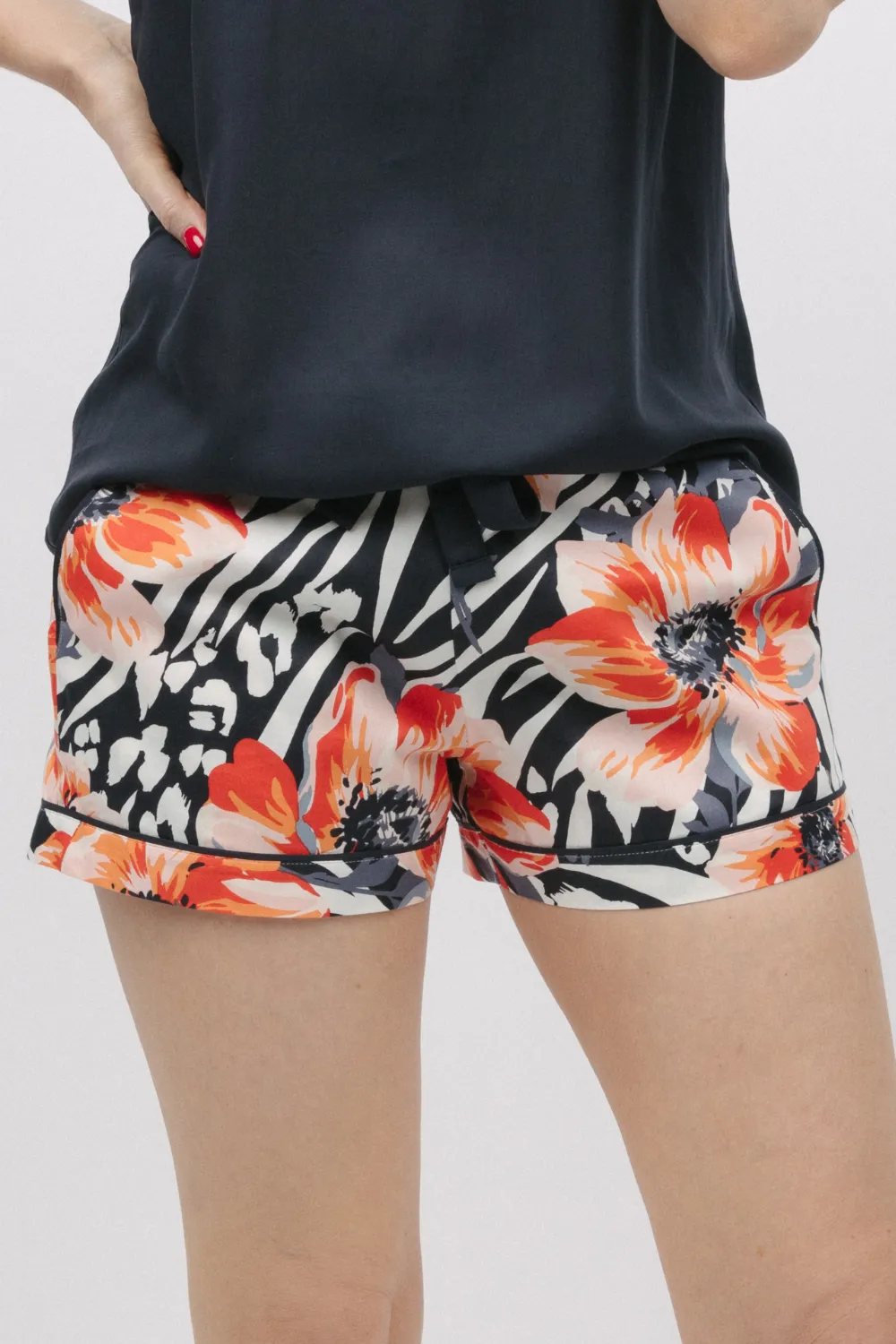 Nicole Animal Floral Print Shorts