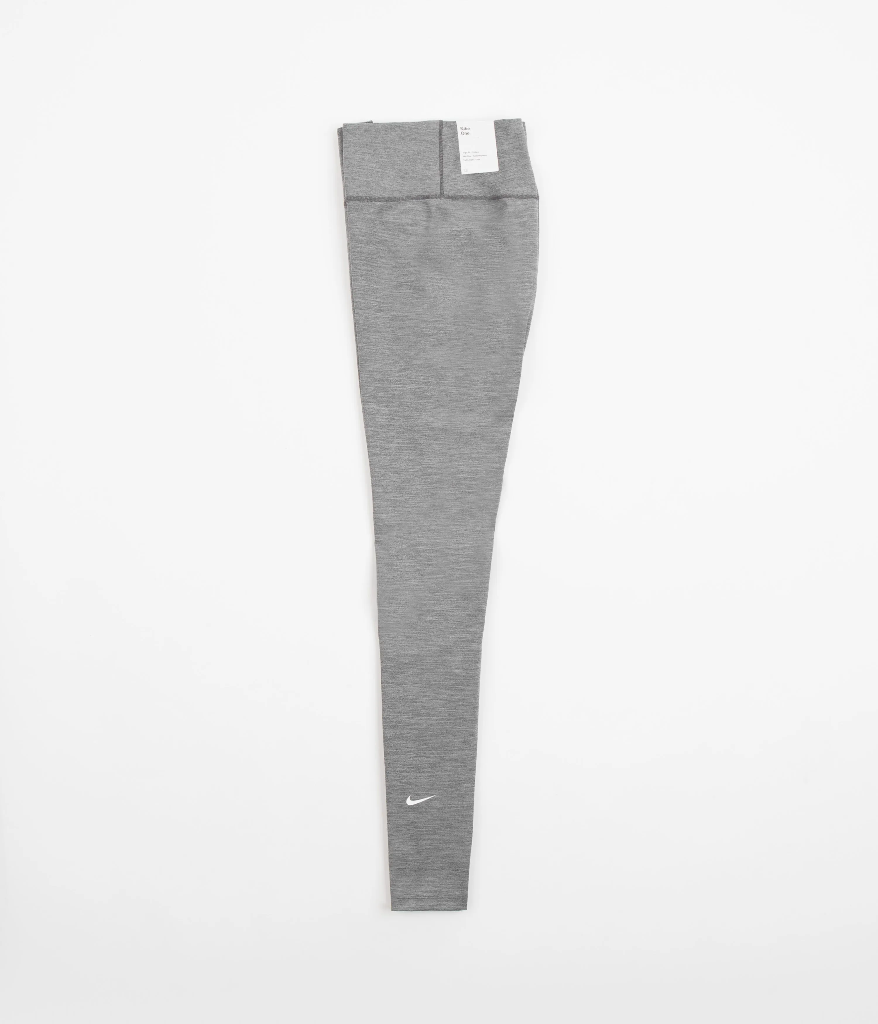 Nike Womens Dri-FIT Mid Rise Tights - Iron Grey / Heather / White