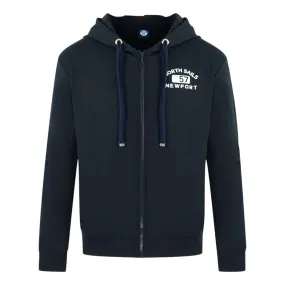 North Sails Logo Navy Blue Zip Sweater Jacket