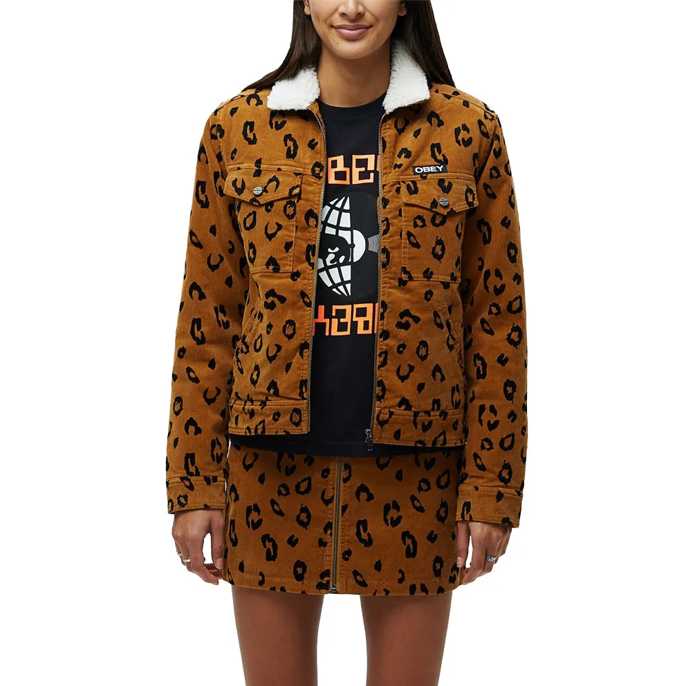 OBEY ABBOTT SHERPA JACKET // LEOPARD